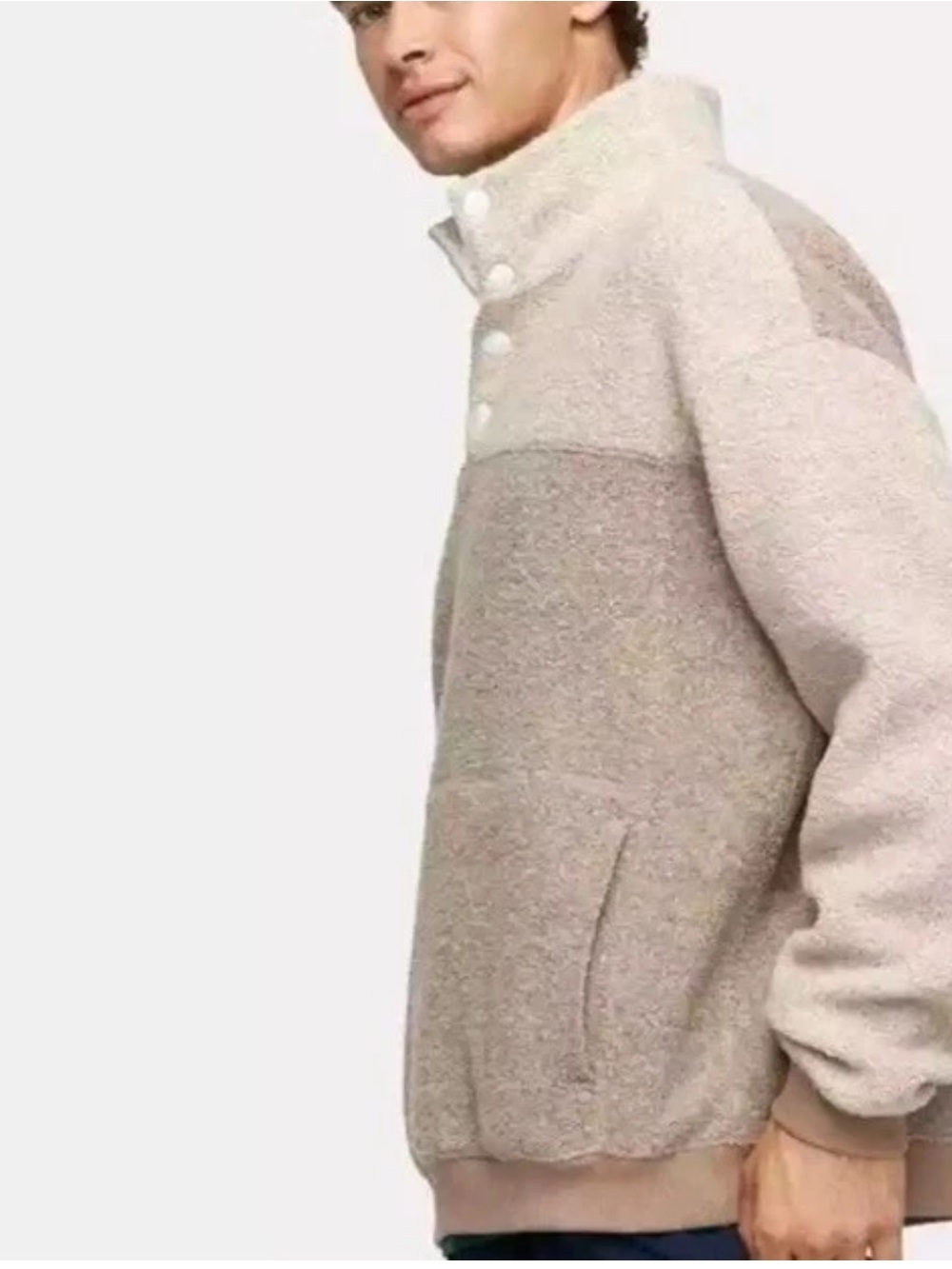 Outdoor Voices Men's MegaFleece Snap Up Oversized Pullover